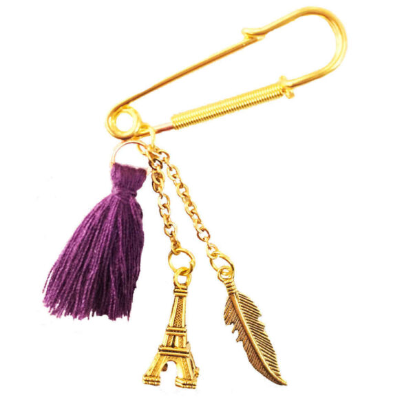 Modern Safety Pin Brooch Parisian Style – Chic Fashion Statement