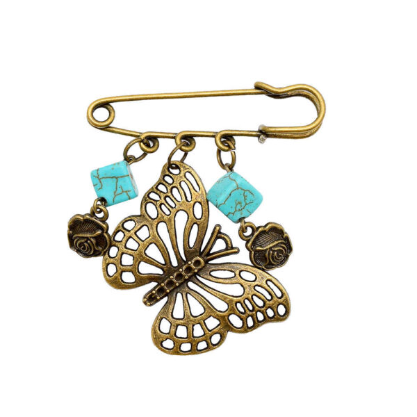 Modern Butterfly Safety Pin Brooch – Elegant and Unique