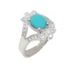 Handcrafted Persian Silver Ring with Neyshabur Turquoise Fariba