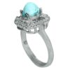 Handcrafted Persian Silver Ring with Neyshabur Turquoise Fatima