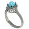 Handcrafted Persian Silver Ring with Neyshabur Turquoise Mahsa