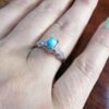 Handcrafted Persian Silver Ring with Neyshabur Turquoise Nahal
