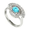 Handcrafted Persian Silver Ring with Neyshabur Turquoise Nazanin