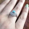 Handcrafted Persian Silver Ring with Neyshabur Turquoise Nazanin