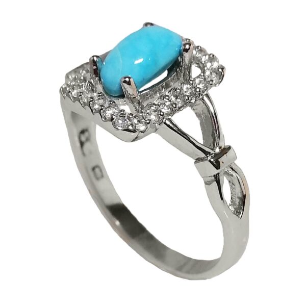 Handcrafted Persian Silver Ring with Neyshabur Turquoise Neda