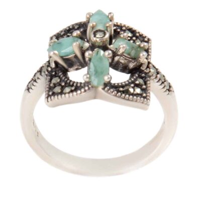 Handcrafted Persian Silver Ring with Neyshabur Turquoise Parnia