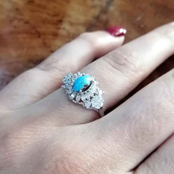 Neyshabour Turquoise Women’s Silver Ring Model Pegah