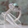 Handcrafted Persian Silver Ring with Neyshabur Turquoise Pooneh