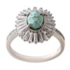 Handcrafted Persian Silver Ring with Neyshabur Turquoise Pooneh