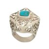 Handcrafted Persian Silver Ring with Neyshabur Turquoise Square