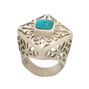 Neyshabour Turquoise Women’s Silver Ring Model Square