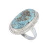 Handcrafted Persian Silver Ring with Neyshabur Turquoise Zhaleh