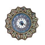 Handcrafted Persian Wooden Wall Clock – Khatam Marquetry Art, Banoo