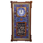 Handcrafted Persian Wooden Wall Clock - Khatam Marquetry Art, Diba