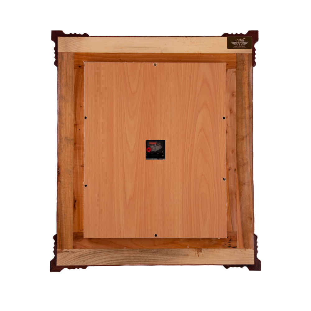 Handcrafted Persian Wooden Wall Clock – Khatam Marquetry Art, Karoobi