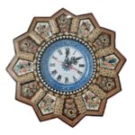 Handcrafted Persian Wooden Wall Clock – Khatam Marquetry Art, Katayoon