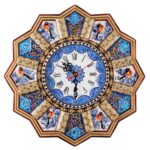 Handcrafted Persian Wooden Wall Clock – Khatam Marquetry Art, Khorshidi