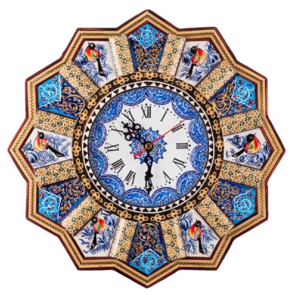 Persian Khatam Kari Wall Clock Model Khorshidi