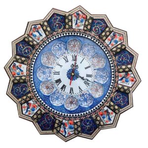 Persian Khatam Kari Wall Clock Model Lila