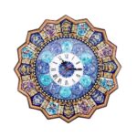 Handcrafted Persian Wooden Wall Clock – Khatam Marquetry Art, Lona