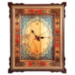 Handcrafted Persian Wooden Wall Clock - Khatam Marquetry Art, Naghashi