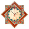 Handcrafted Persian Wooden Wall Clock - Khatam Marquetry Art, Narenji