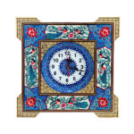Handcrafted Persian Wooden Wall Clock – Khatam Marquetry Art, Negin