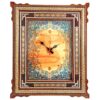Handcrafted Persian Wooden Wall Clock - Khatam Marquetry Art, Tazhib