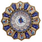 Handcrafted Persian Wooden Wall Clock - Khatam Marquetry Art, Zarrin