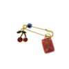 Islamic Safety Pin Brooch for Kids Cherry