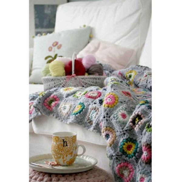 Crochet Throw for Sofa and Bed Checkered Bohemian Delbar