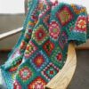 Crochet Throw for Sofa and Bed Checkered Bohemian Kamand