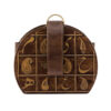 Real Leather Satchel Bag with Paisley Pattern - Model Rima