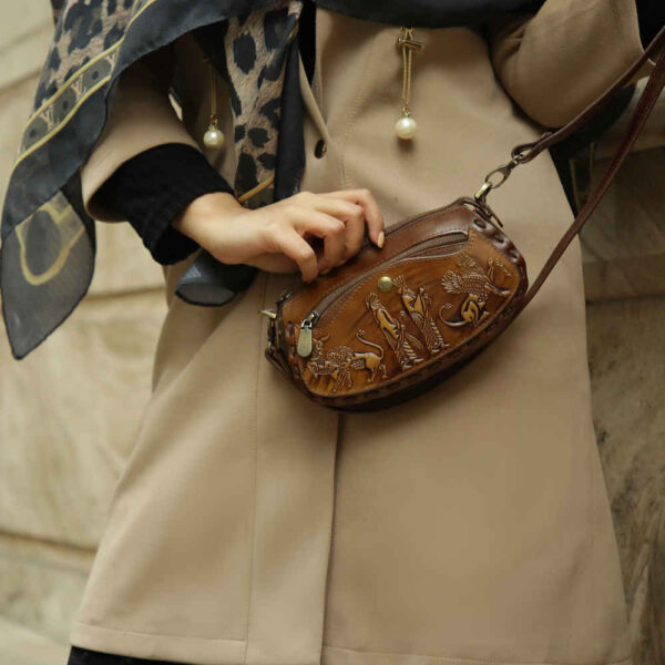 Luxurious Handcrafted Leather Crossbody Shoulder Bag - Hakhamanesh Edition