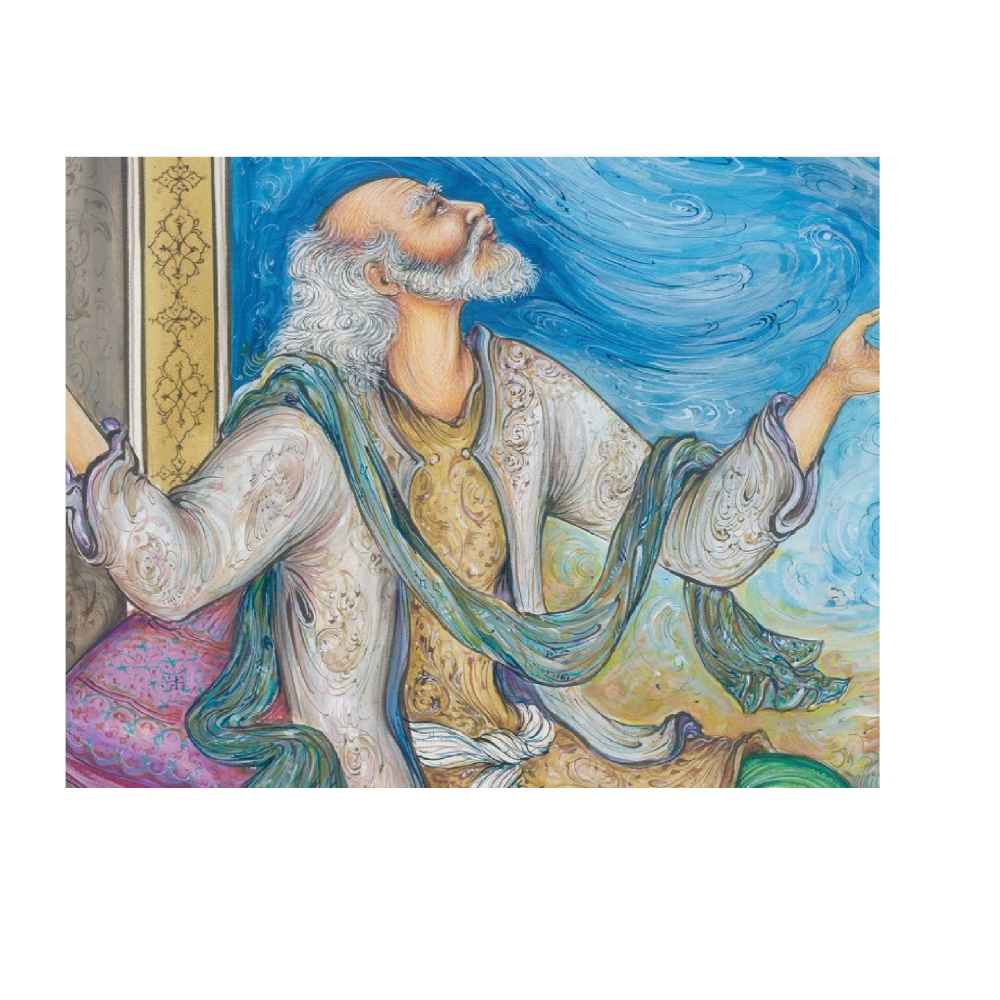Original Persian Miniature Art Painting: Watercolor – Khayam by Rasoul Motamedi