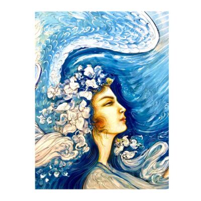 Original Persian Miniature Art Painting: Watercolor on Cardboard – Niayesh by Rasoul Motamedi