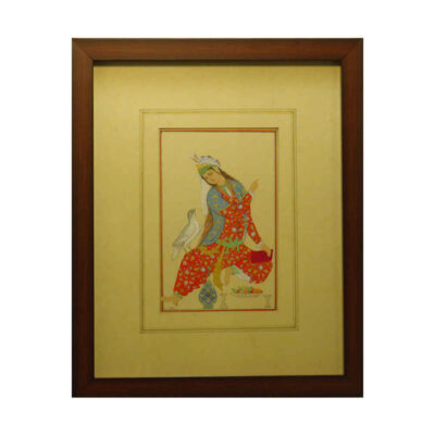 Original Persian Safavid Art Painting: Watercolor and Gouache on Cardboard – Abbasi