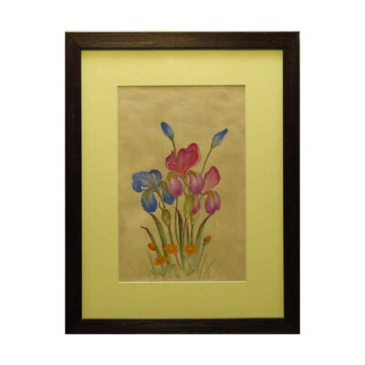Original Flower Art Painting – Watercolor on Cardboard by Samira Kazemzadeh
