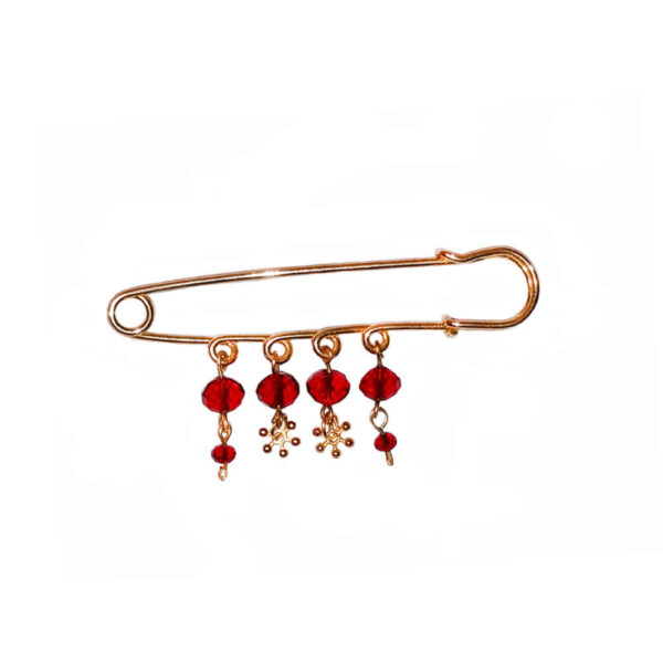 Safety Pin Brooch with Pomegranate Design – Symbol of Prosperity