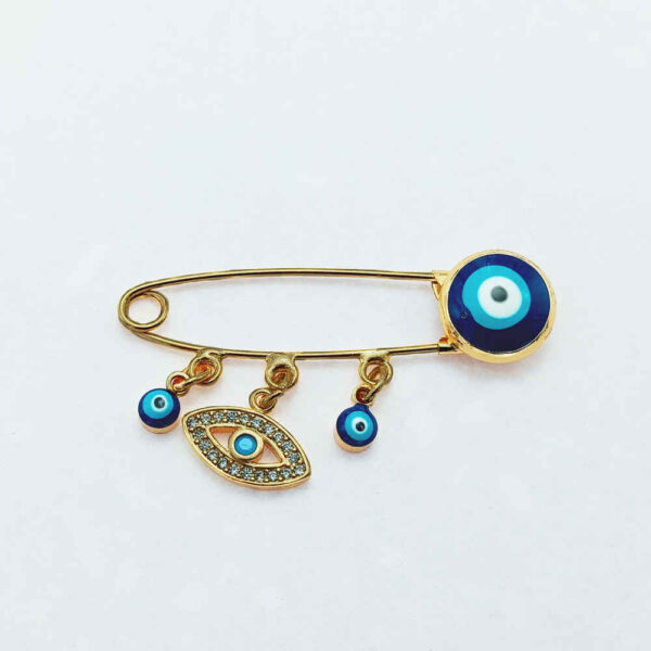 Evil Eye Safety Pin Brooch – Stylish Protection Accessory