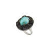 Persian Neyshabur Turquoise Silver Ring Handcrafted for Women Behnaz
