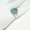 Persian Silver Ring for Women with Neyshabur Turquoise Farahnaz