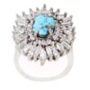 Persian Silver Ring for Women with Neyshabur Turquoise Farima