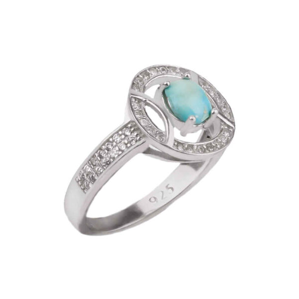 Persian Silver Ring for Women with Neyshabur Turquoise Maliheh