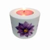 Set of 2 Plaster Tealight Candle Holder Model Flower
