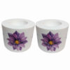 Set of 2 Plaster Tealight Candle Holder Model Flower