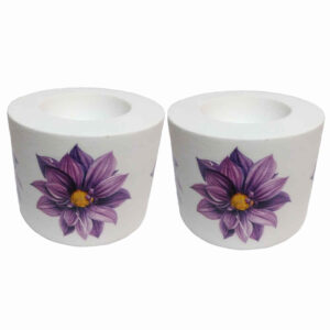 Set of 2 Tea Light Candle Holder Model Flower