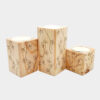 Solid Wooden Cube Tealight Holder Set of 3 / Barg