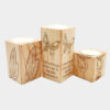 Solid Wooden Cube Tealight Holder Set of 3 / Butterfly