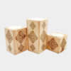 Persian Solid Wooden Cube Tealight Holder Set of 3 / Eslimi